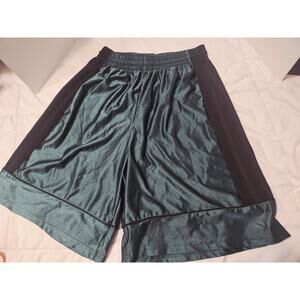 Vintage Teamwork Athletic Apparel Shorts Sz M Green Black Gym Basketball Workout